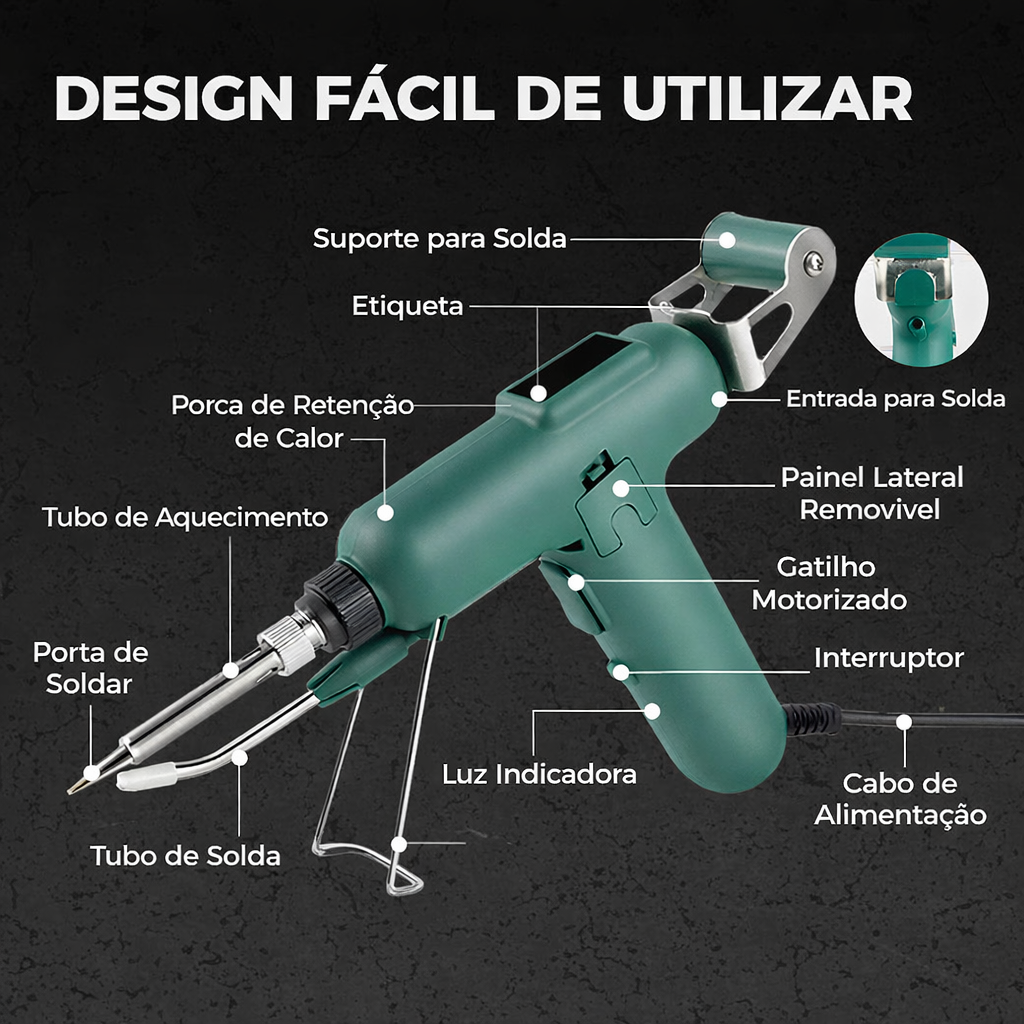Pistola de soldar elétrica portátil