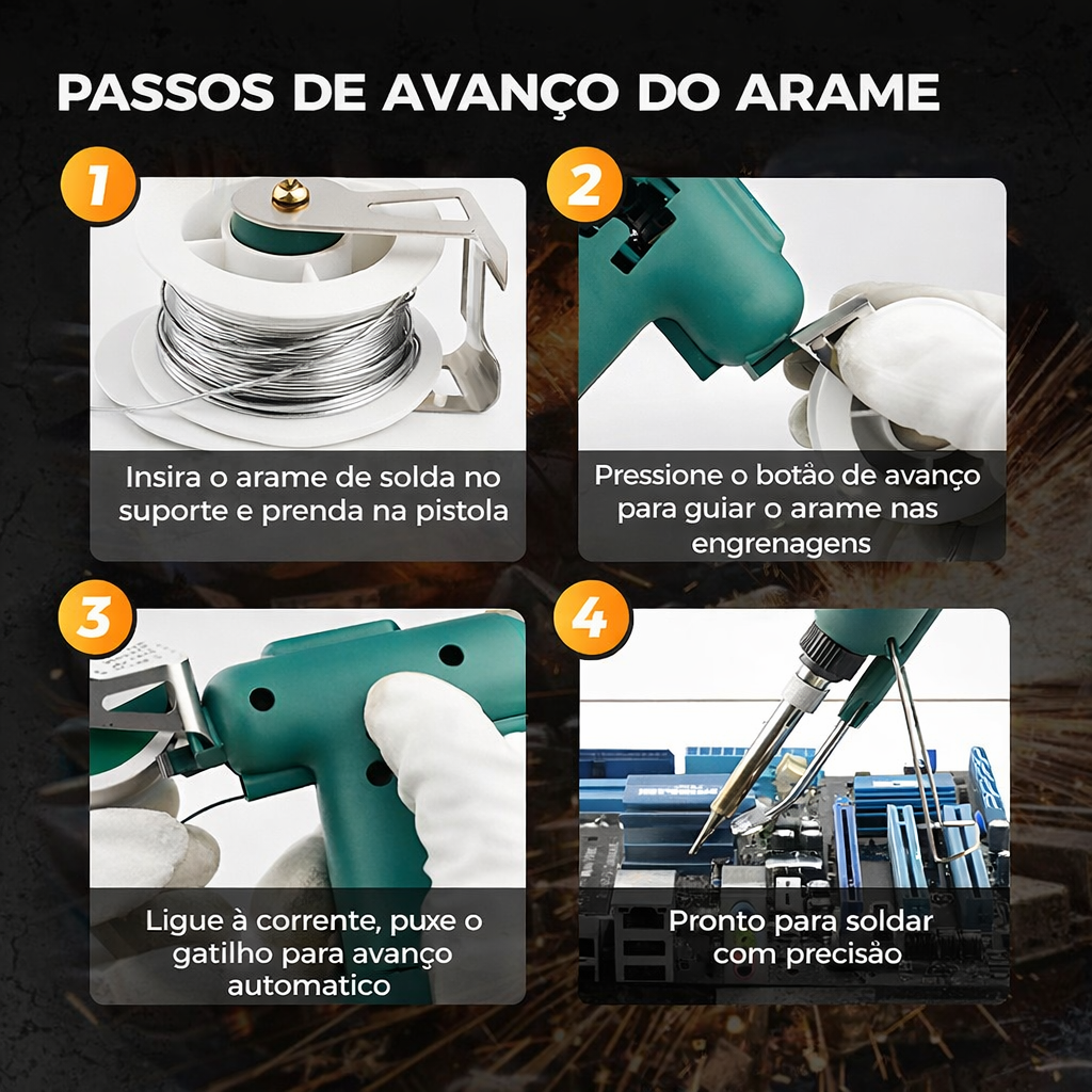 Pistola de soldar elétrica portátil